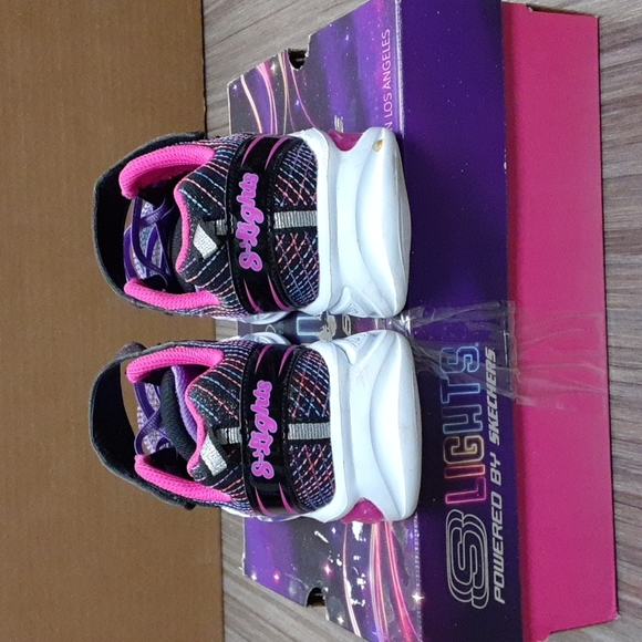 Skechers S Lights Shimmer Beams Sparkle Glitz Youth Light Up Shoes - Picture 3 of 9